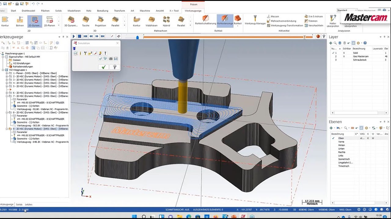 Einstieg ins CAM-System | Webinar |  Mastercam CAD/CAM-Software