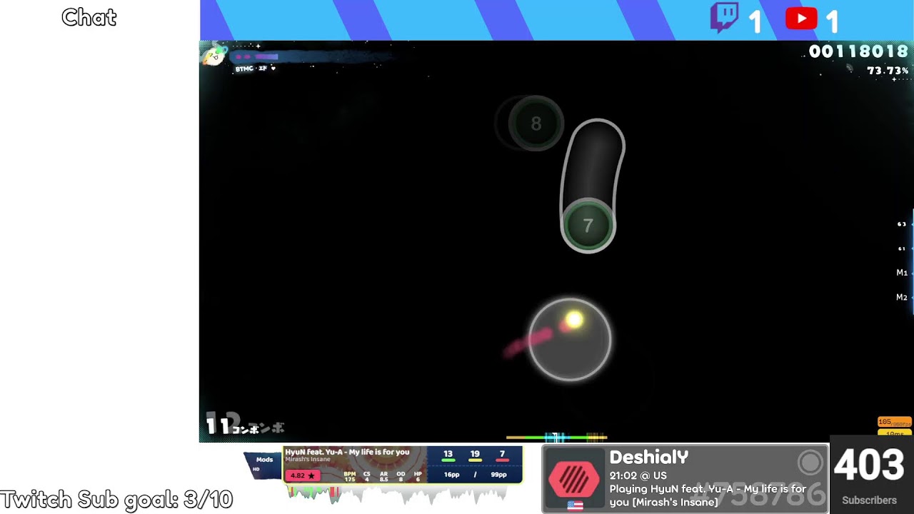 streaming until I get top 750k in osu!