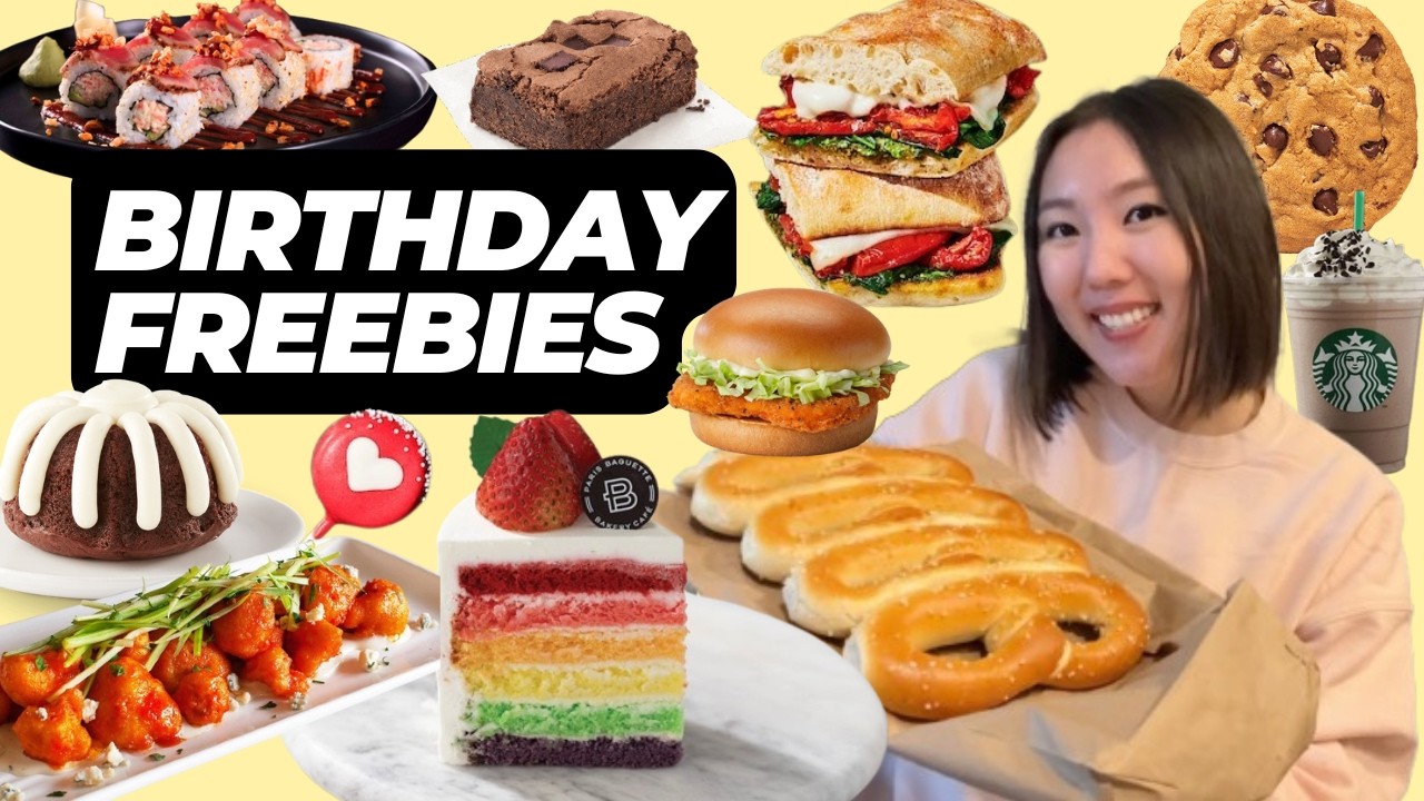 Eating the BEST FREE Birthday Food! 🎉 How to Get Birthday Freebies