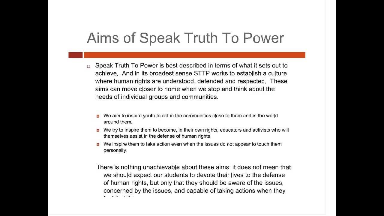 Webinar with Karen Robinson - Speak Truth to Power - 27th February 2013