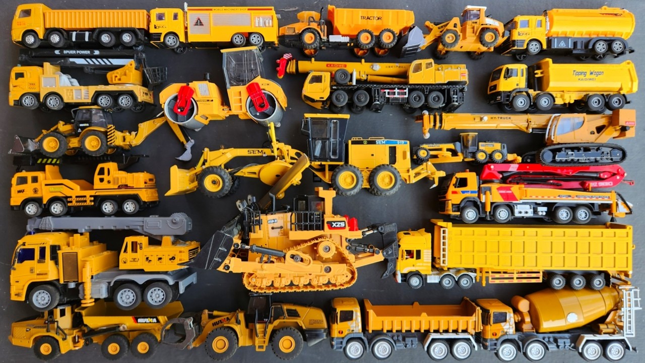 Skylift Truck, Dump Truck, Bulldozer, Motor Grader, Road Roller, Mixer Truck, Excavator, Forklift