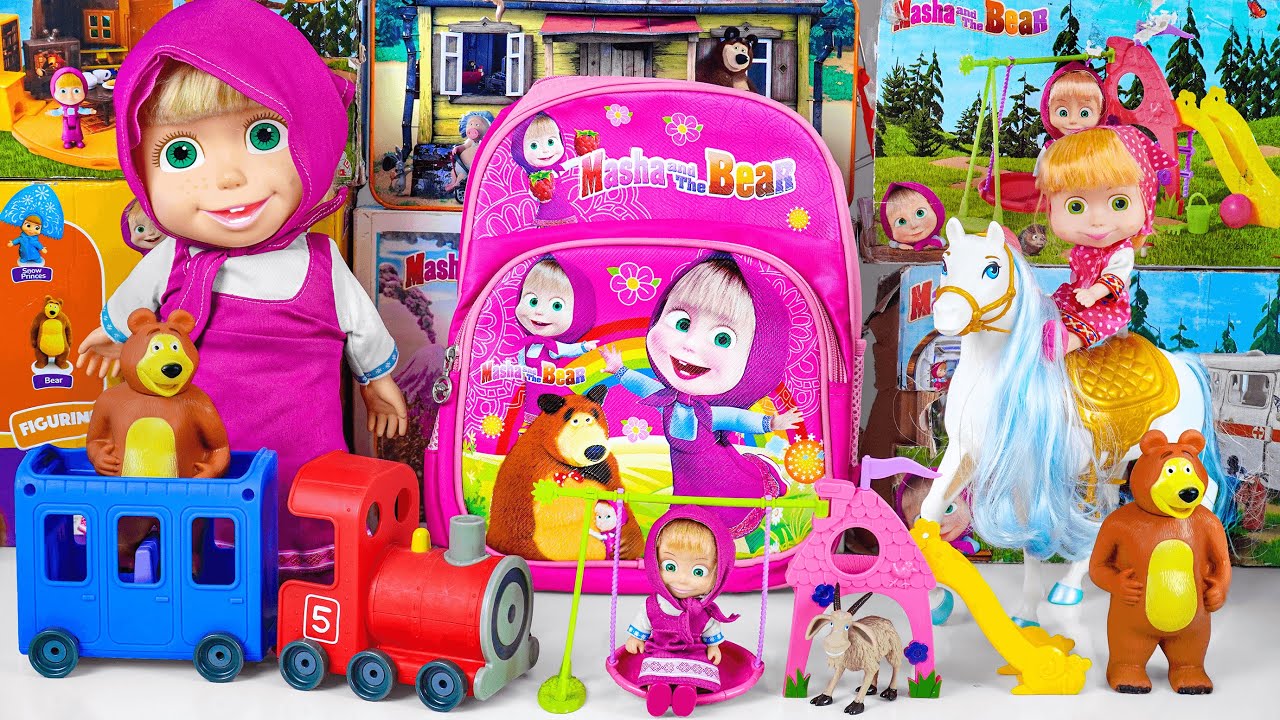 95 Minutes Satisfying with Unboxing Cute Masha and The Bear Babioms Toddler Backpack Nursery