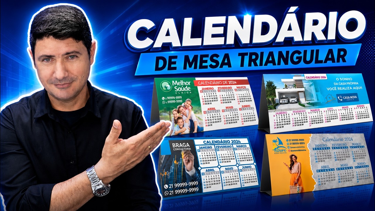 CALENDÁRIO 2024 Triangular de mesa