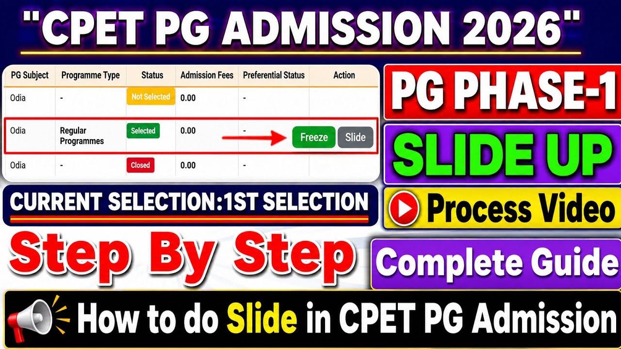 CPET PG Admission 2026 | CPET PG Choice Filling 2026 | How To Apply Slide Up | Full Process #cpet 