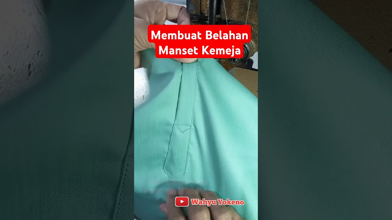 Cara Menjahit Belahan Manset Kemeja #shorts