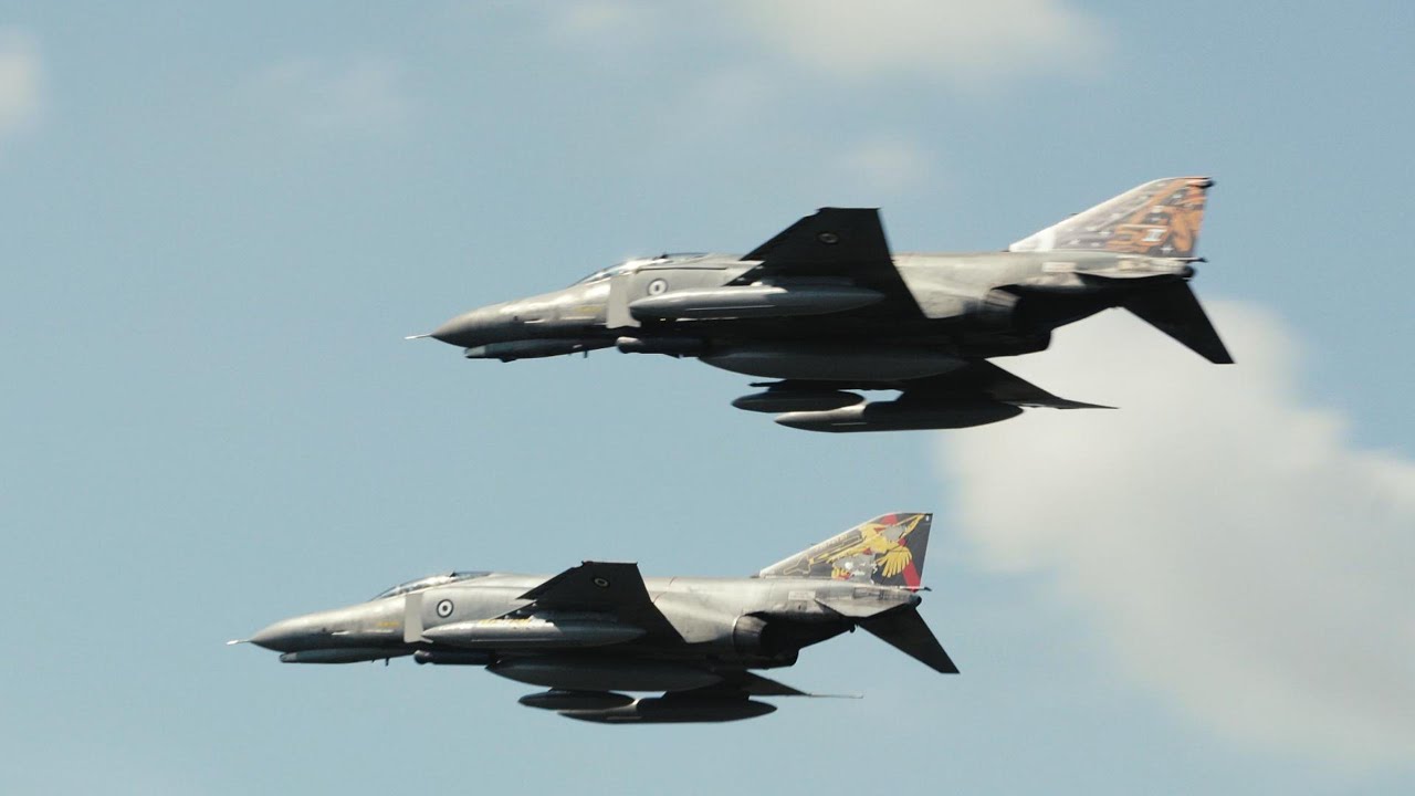 The last operational F-4E Phantom arrival and departure at RIAT 2024 Air Tattoo