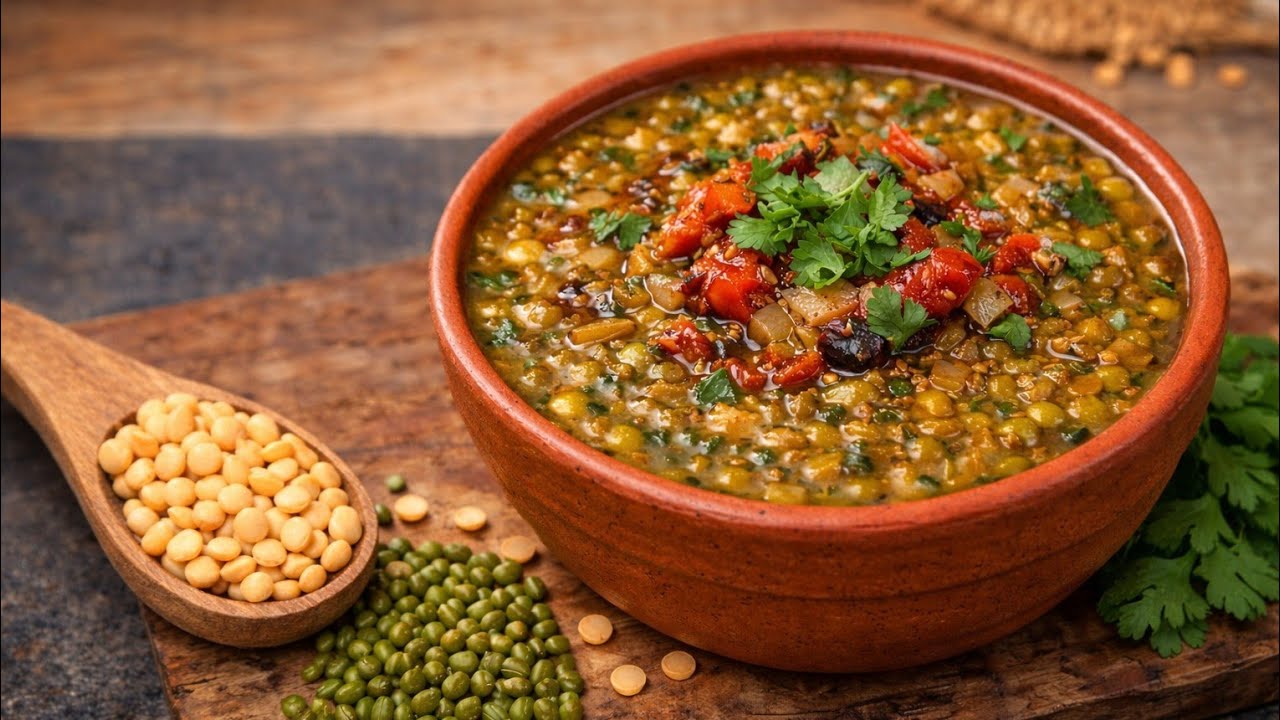  चने और मूंग दाल मिलाकर बनाई स्वादिष्ट हेल्दी दाल | आसान कुकर रेसिपी।
