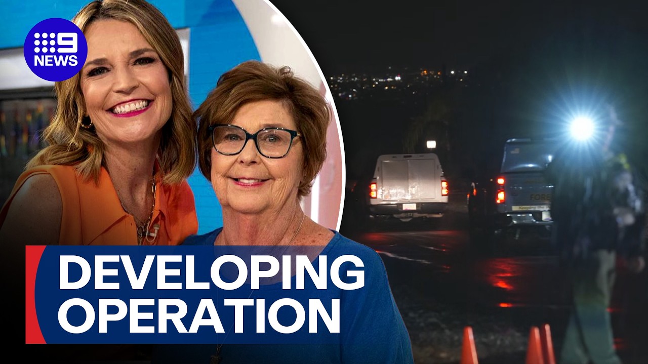 Major police operation unfolds near Nancy Guthrie's home | 9 News Australia