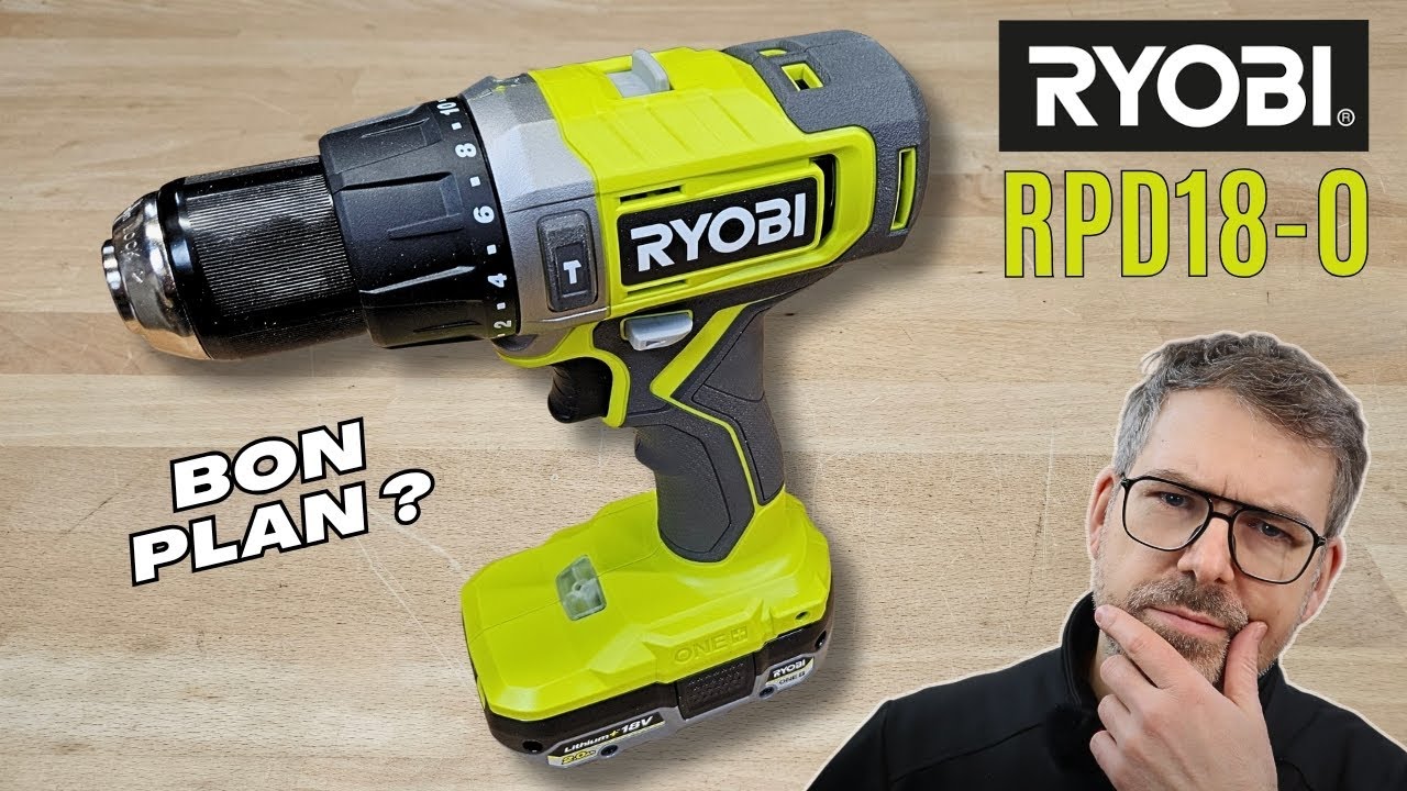 Perceuse visseuse à percussion Ryobi RPD18 : TEST / AVIS