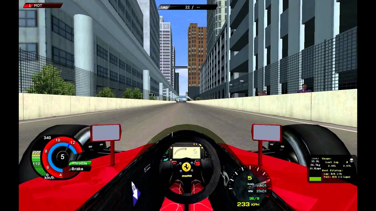Rfactor SRM F1 1990 Mod Ferrari 641 V12 Detroit Street Circuit Lap