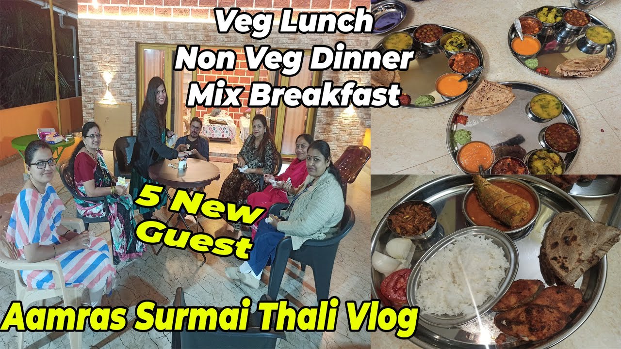 3 सुरमई थाळी आणि 2 आमरस थाळी | 3 Surmai Thali 2 Aamras Thali for 5 New Guest | Shubhangi Keer