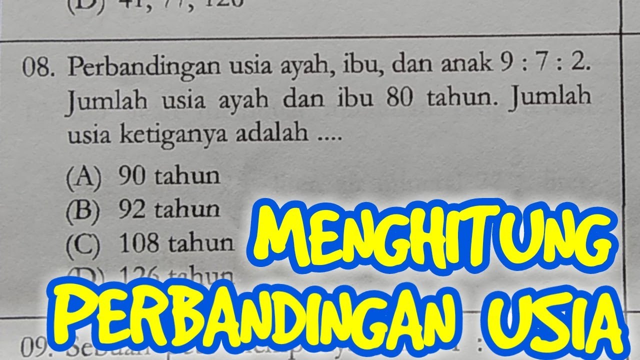 MENGHITUNG PERBANDINGAN USIA