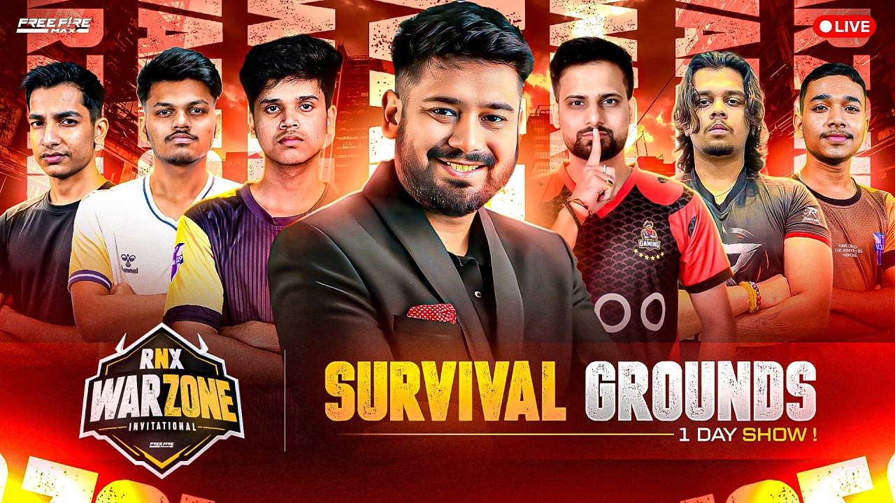 🔥RNX WARZONE INVITATIONAL  | SURVIVAL GROUNDS🔥 #freefire #freefirelive #gyangaming