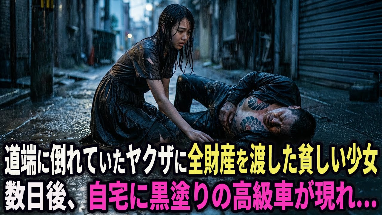 道端に倒れていたヤクザに全財産を渡した貧しい少女、1年後、街に住む全員が空を見上げて涙した