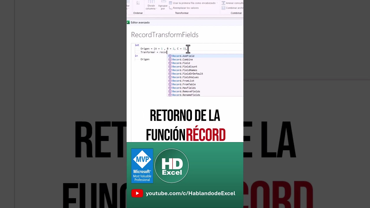 📊 Aprende a usar RECORD.TRANSFORMFIELDS en POWER QUERY