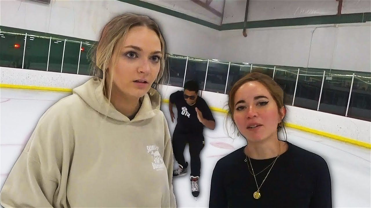 Ice skating with THREE Beautiful Women