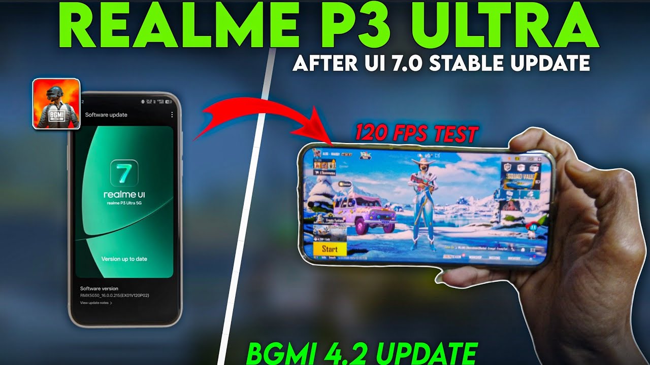 BGMI 120FPS Finally Stable? 😱 REALME P3 ULTRA UI 7.0 Update Gaming Test 🔥
