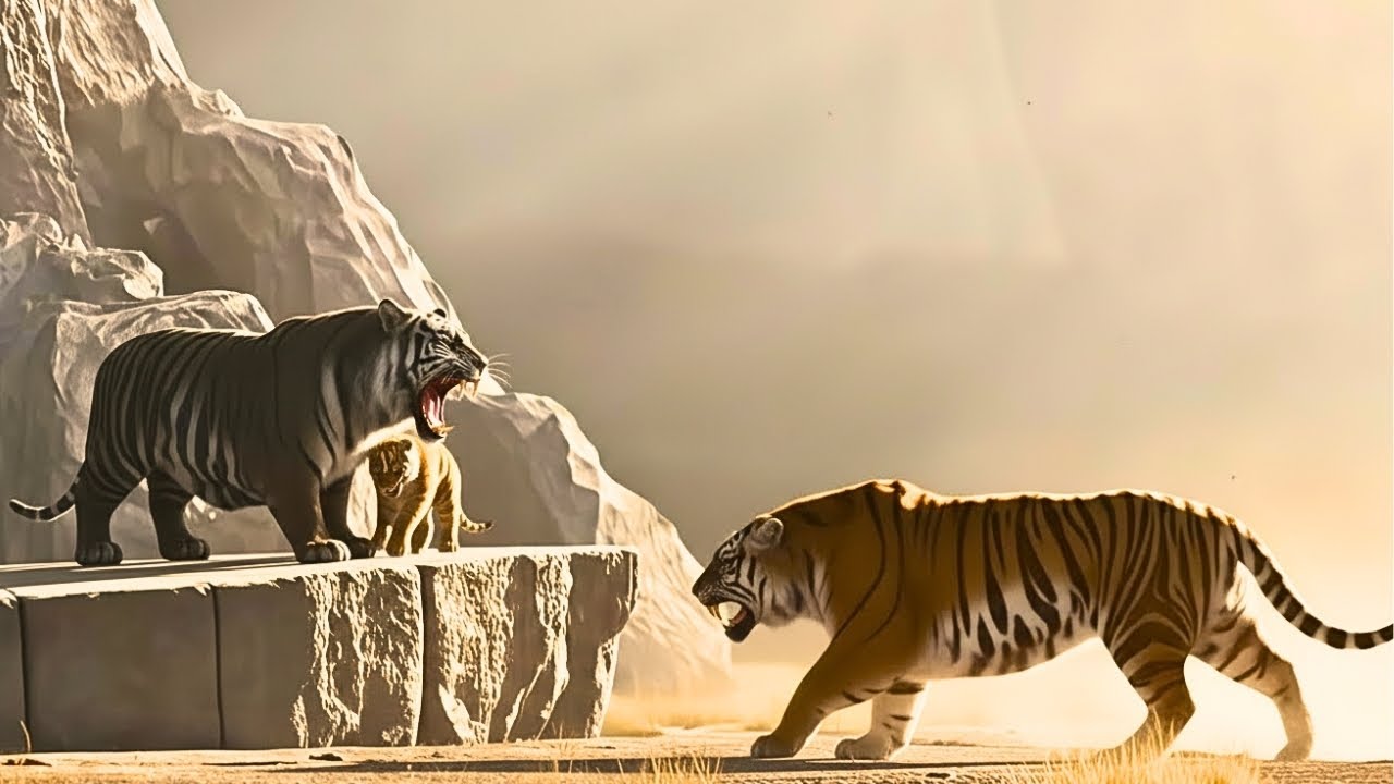 🐅 Tiger King Battles the Black Tiger-Epic AI Short Film | Wild Battle Arena
