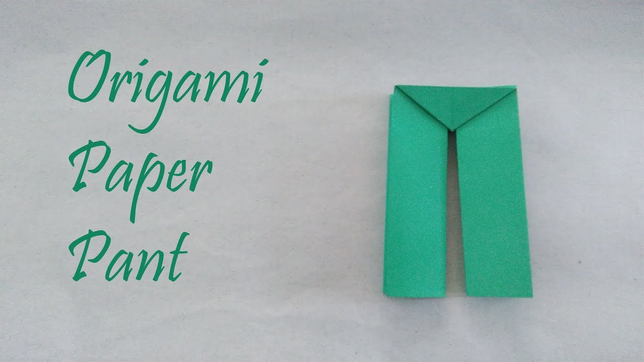 Origami paper pant - DIY craft - paper pant making video