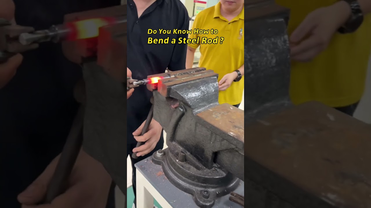 Do you know how to bend a steel rod? #bending #steel #inductionheating #shorts