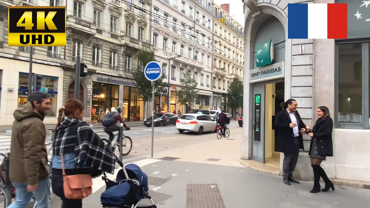 France Walking Tour, walk in the center of Lyon Cours Lafayette 4k, beautiful findings VLOG