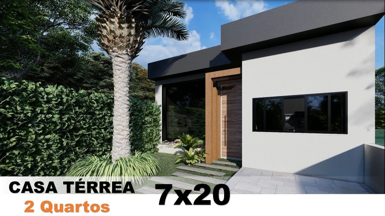 2 Bedrooms Small House Design Idea (7x20) 1 Storey House Tour │Casa Pequena e Moderna 2 Quartos