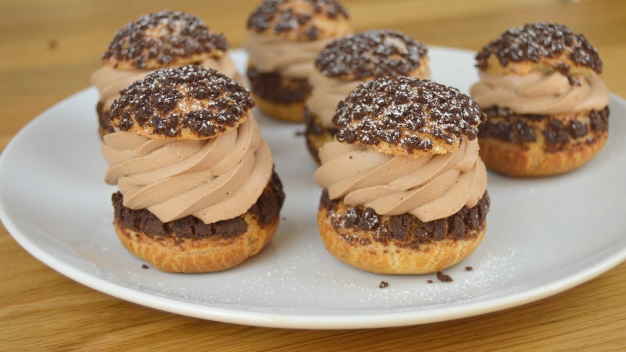 Choux au chocolat au lait : Pâte à choux | Craquelin | Ganache montée