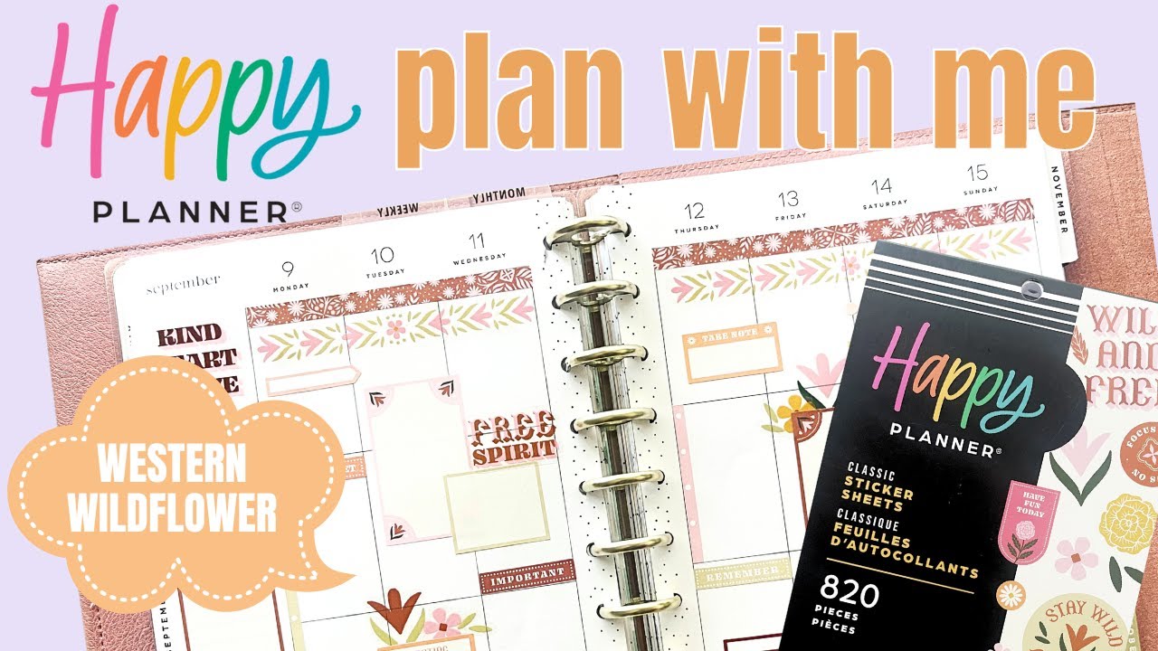 Western Wildflower Happy Planner Plan With Me | Decorative Planner Spread