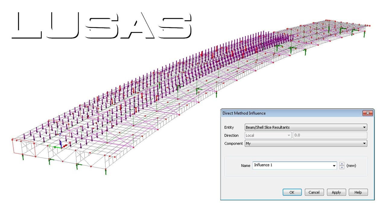 Influence analysis and enhanced vehicle load optimisation in LUSAS version 19