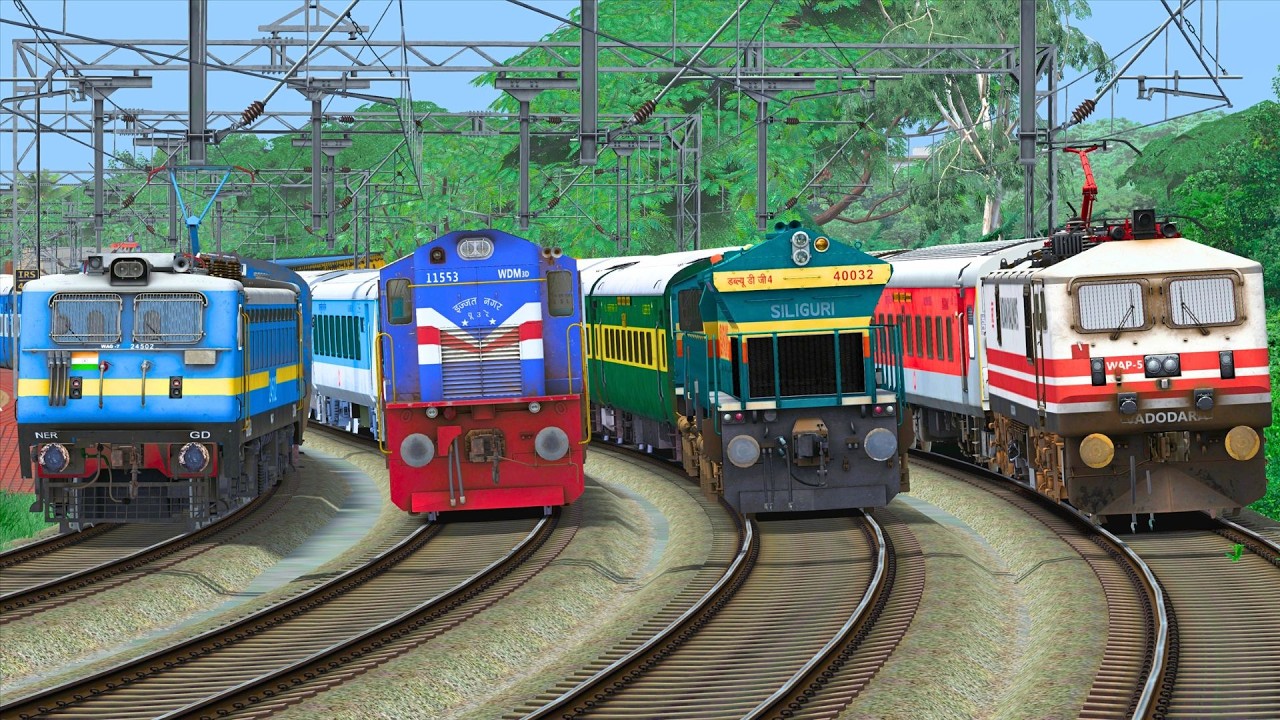 TRAINS HEAVY TRAFFIC IN RAILWAY STATION | BUMPY RAILROAD | Train Simulator | Railwork | NTG GAMING