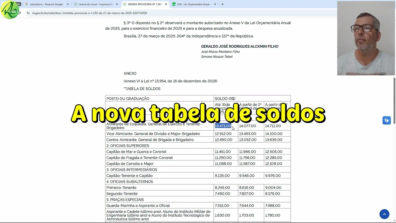 LRM: saiu o reajuste para as FFAA!