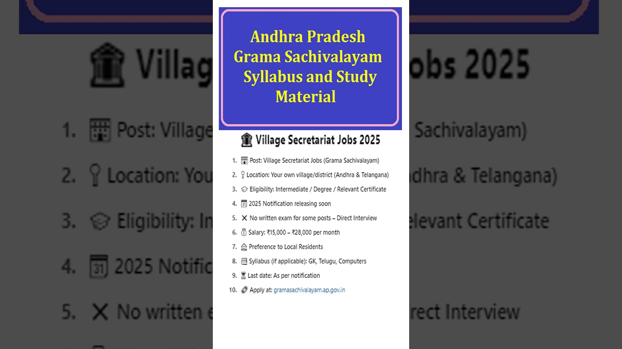 🏛️ Village Secretariat Jobs 2025📍 Govt Jobs in Your Own District &ndash; Telugu States