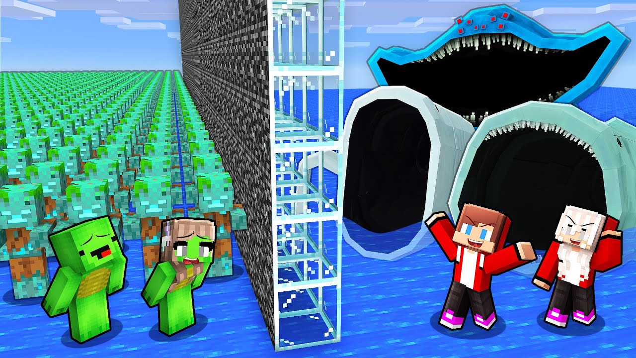 Mikey Family vs JJ Family WATER ARMY Battle in Minecraft (Maizen)