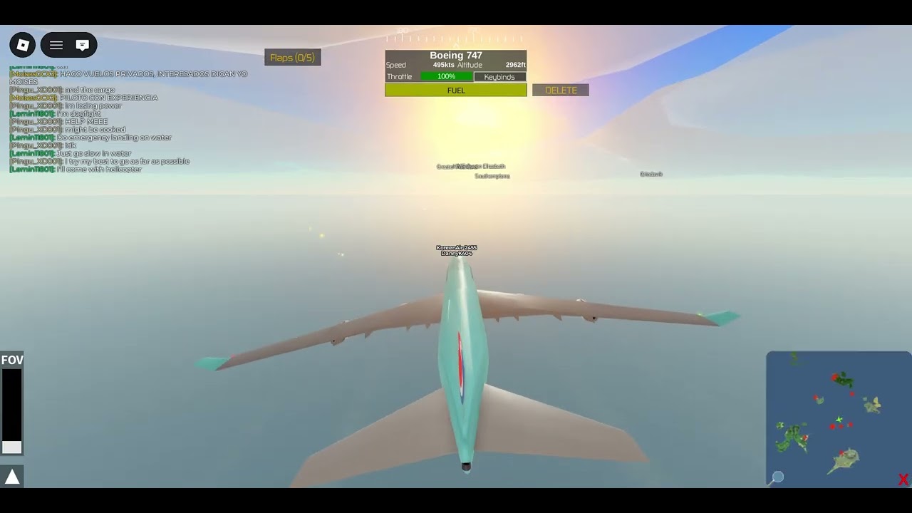 Roblox PTFS Aircraft 747 flight from Perth to Greater Rockfard