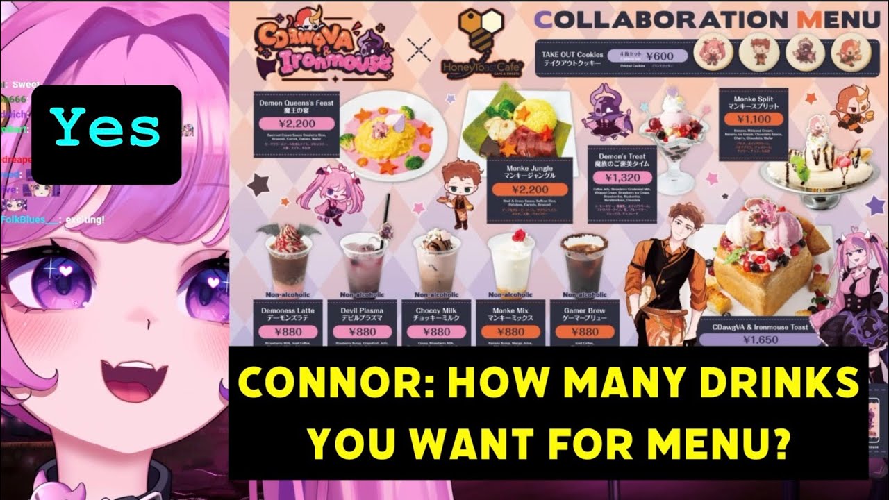 Ironmouse Shows Cafe Menu From Special Collaboration 