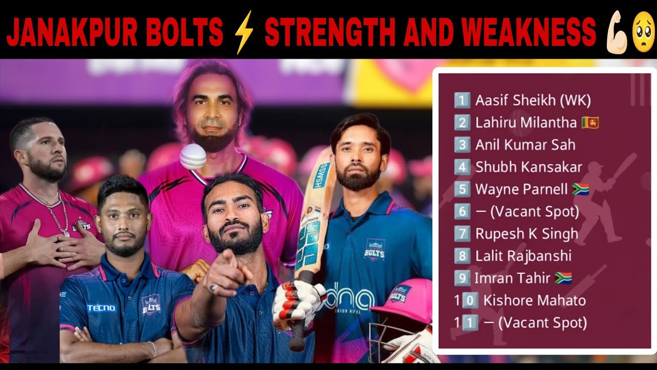 Janakpur Bolts 2025 Playing 11 | Strength & Weakness | NPL Season 2 Team Preview ⚡💪🏻