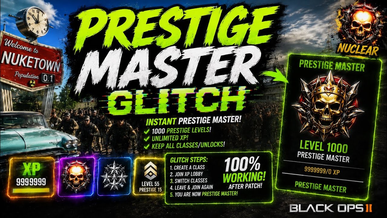 NEW BO2 XP LOBBY FAST & EASY RANK UP METHOD UNLIMITED PRESTIGE /  & ALL CAMOS NUKE CALLING CARDS