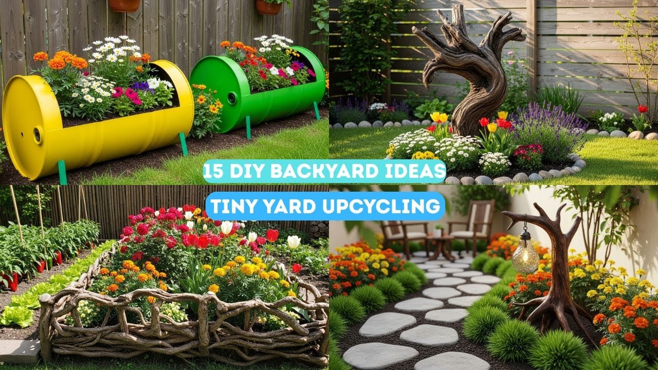 15 Genius DIY Root & Drum Creations – Inspiring Design Ideas for Small Gardens & Backyards 🌱