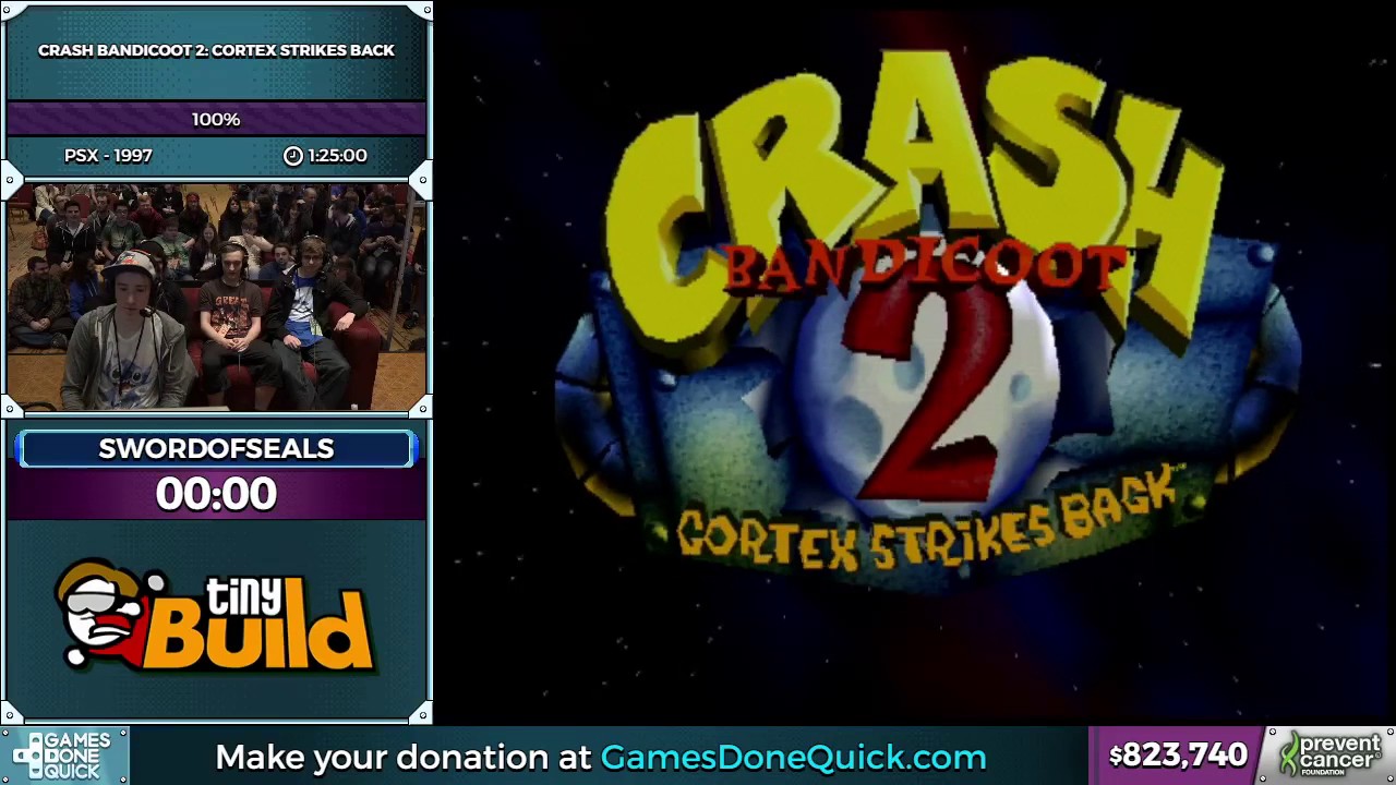 Crash Bandicoot 2 by swordofseals in 1:20:57 - Awesome Games Done Quick 2017 - Part 148