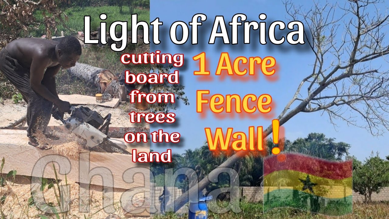 Building A Fence Wall On 1Acre Offgrid Land in Ghana 🇬🇭| Update