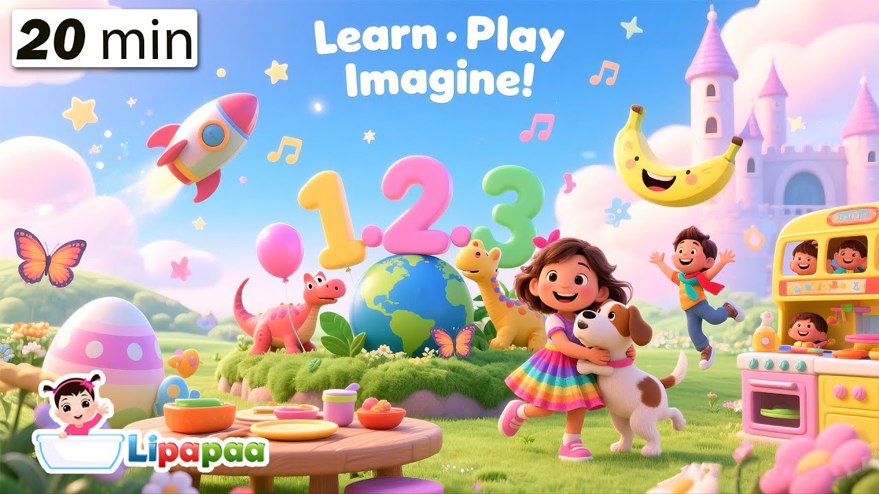 🌈 Learn • Play • Imagine! 🦖🍌 | Kids Rhymes Compilation | Fun Learning Songs 🎶