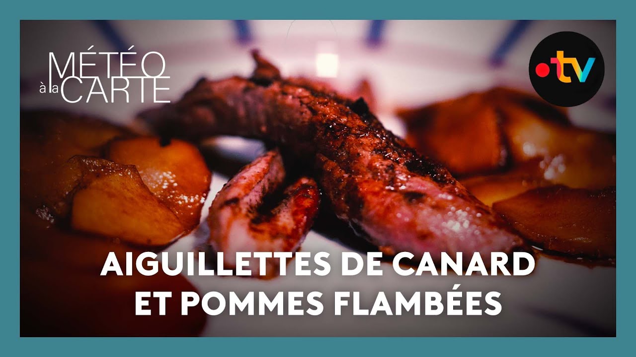 Gastronomie : Les aiguillettes de canard avec des pommes flambées