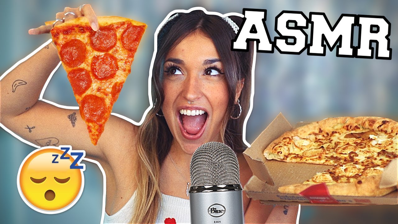 *ASMR* COMIENDO PIZZA 🍕 TAPPING, SUSURROS Y SONIDOS RELAJANTES 😴
