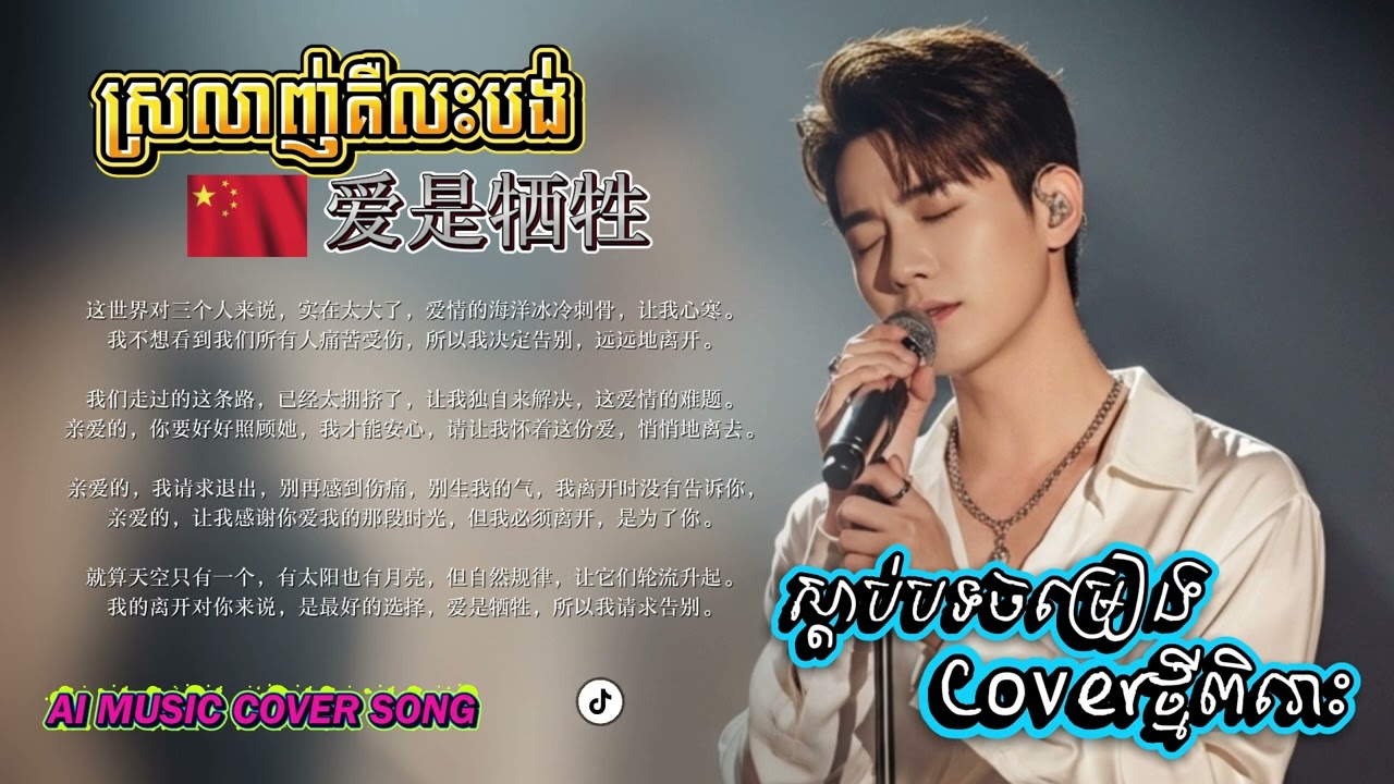 ស្រលាញ់គឺលះបង់ (爱是牺牲) 💔 珍藏记忆 | Sad Chinese AI Cover (Lyrics)