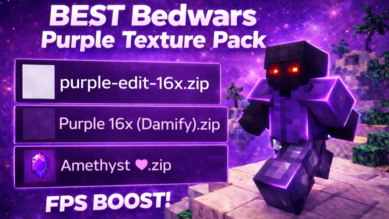 BEST 3 purple bedwars texture pack 1.8.9 | FPS BOOST