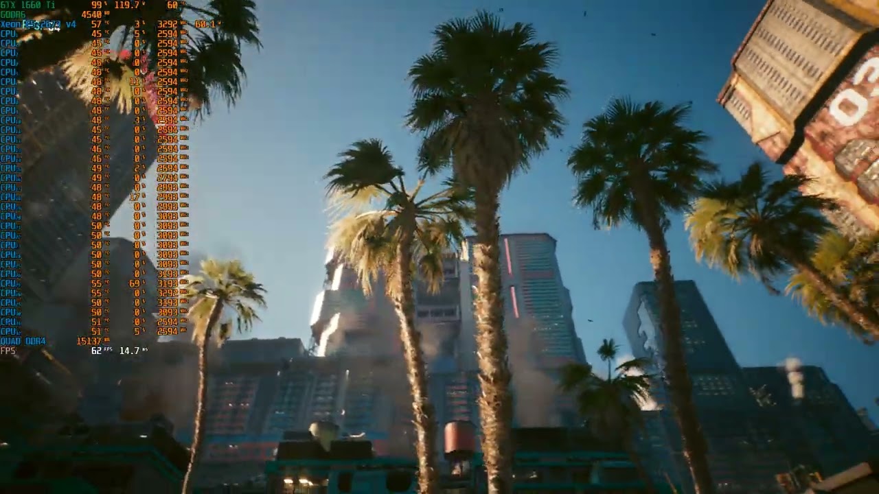 Lenovo RD450X 2 x 2673 v4 + GTX 1660 Ti. Cyberpunk 2077