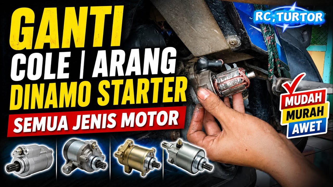 BONGKAR..... Dinamo Stater ganti arang  stater MIO....