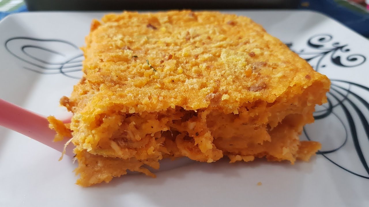 Torta De Milho Com Fubá... C. Recheio De Frango...(sem glúten, sem leite,sem ovos)Fácil... Deliciosa