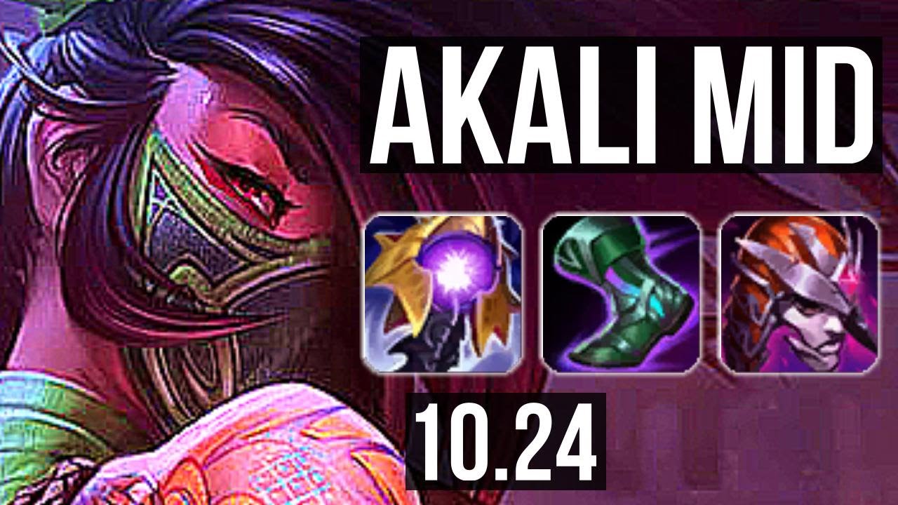 AKALI vs GALIO (MID) | 14/1/7, 6 solo kills, Legendary, 300+ games | KR Grandmaster | v10.24