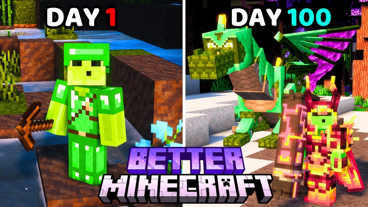I Survived 100 days in BETTER Minecraft Hardcore